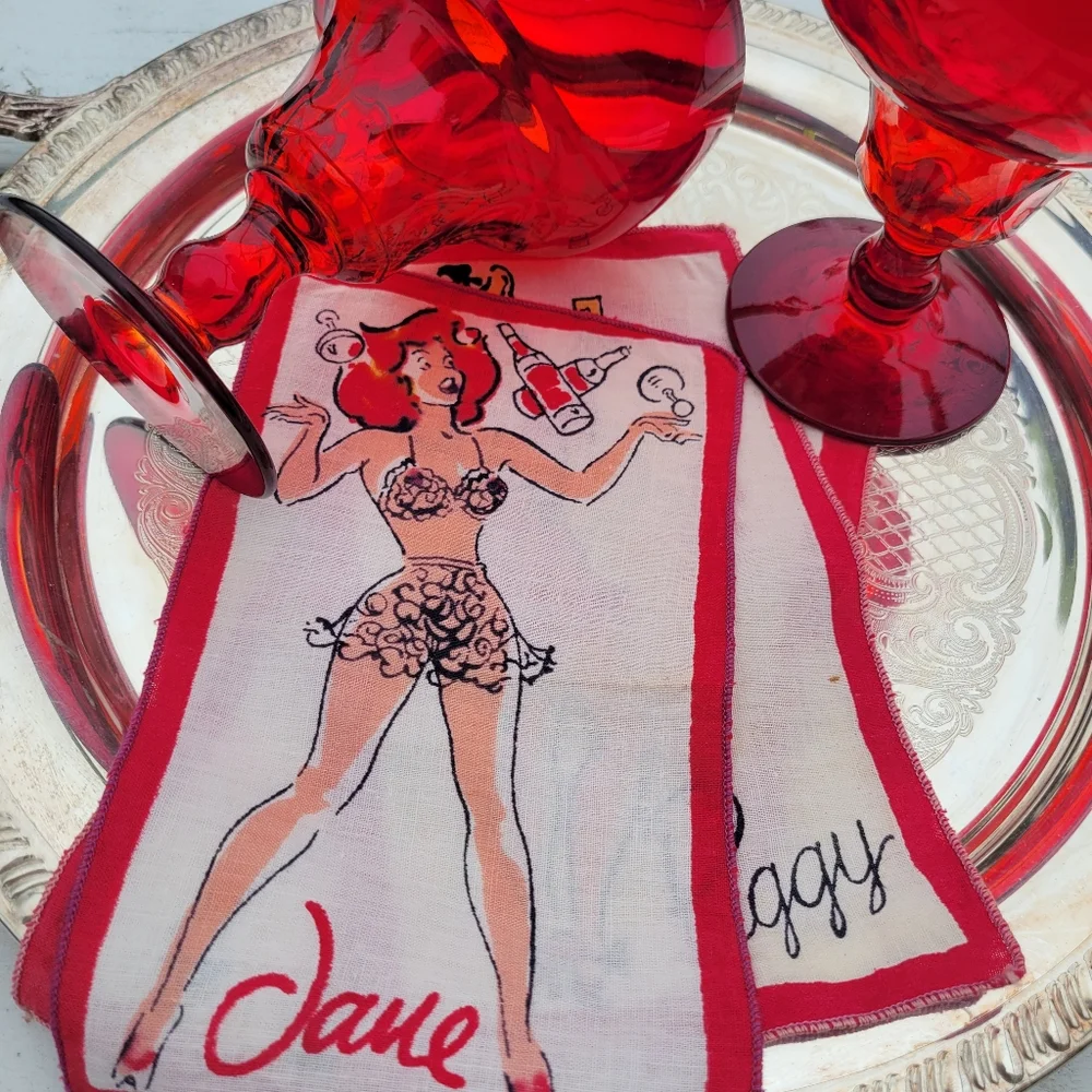 Vintage Pin-Up Girl Cocktail Napkins by Dewan 